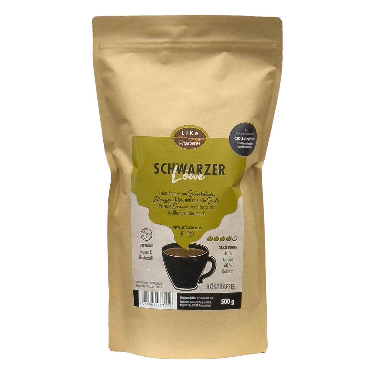 LiKe Kaffee Schwarzer Löwe Espresso ganze Bohne