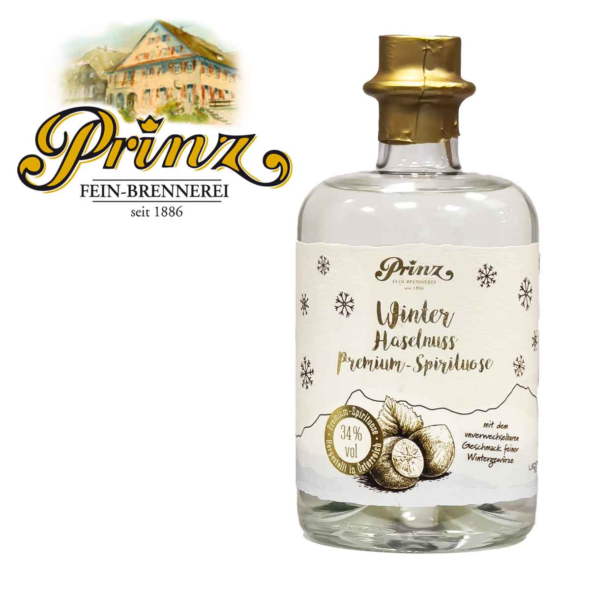 Prinz Winter Haselnuss Premium-Spirituose 34%